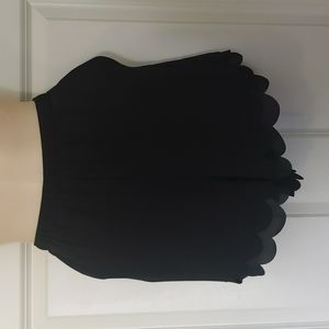 Lauren Conrad Lined Scalloped Shorts Black, Medium